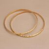 2 Gold Plated 925 Slim Half Hoop Bangle Bracelets
